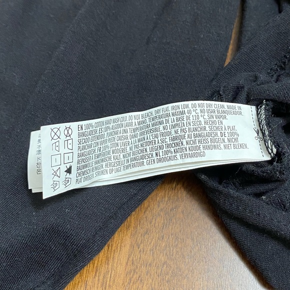 Forever 21 Black Tied-Ruffled Crop Top Full Sleeve Shirt, Size L - Picture 4 of 5